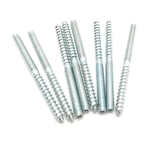 Image of Hanger Bolt M6x80 Silvery Double Headed Bolt Self-Tapping Screw for Furniture 8Pcs