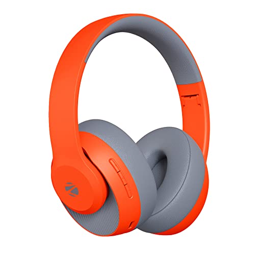 Image of ZEBRONICS Dynamic Wireless Over Ear Headphone with 34 Hours Playback,Dual Pairing,Call Function, Aux, Voice Assistant Supportadjustable Headband(Orange)