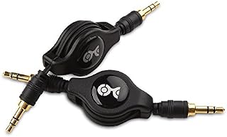 Cable Matters 2-Pack Gold-Plated Retractable Aux Cable - 2.5 Feet