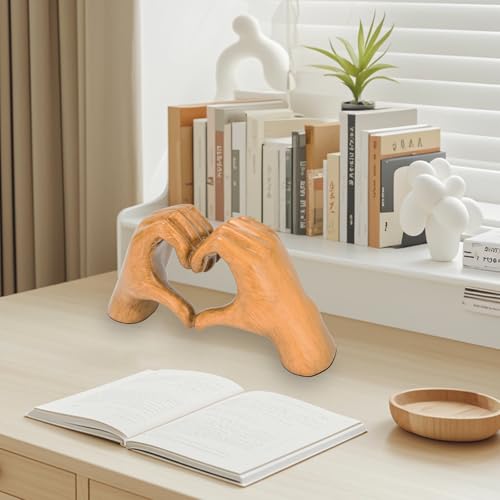 Sculpture de mains en forme de cœur dorée cadeau idéal maison - 8