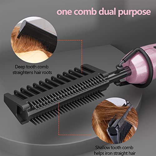 500 Degree Hot Comb Hair Straightener,Temperature Adjustable Plug In Hot Comb,60 Min Shut Off Press Comb,Ceramic Heat Comb,Hot Comb Electric For Wigs,Pink Hot Combs For Natural Black Hair… #TOP5