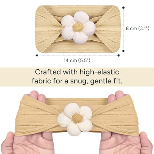 Image of Nintara Baby Hairband - Stretchable, Lightweight Accessory for Newborns | 5.5 inch x 3.1 inch, Buttery-Soft Headband Accessory for Newborns, Infants & Girls, Gentle on Skin, Ideal Gift for Baby Showers
