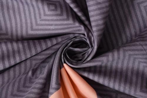 Image of Glace Cotton Double Bedsheet - 90x90 Inches with 2 Pillow Covers 18x28 Inches Dark Grey Triangle Print Bed Sheet Set - Soft Flat Bedcover for Double Mattress Bedroom Hostel Room - Grey Triangle