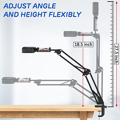 image for LJINGE Overhead Phone Mount, Articulating Arm Cell Phone Holder with L