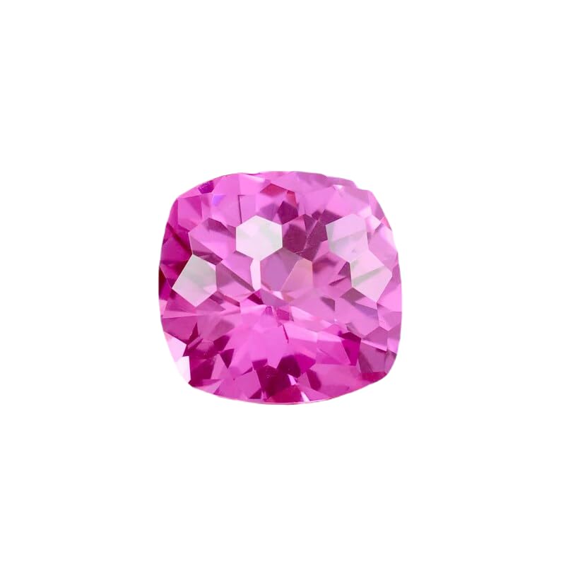Saphir rose naturel 14x14mm en coussin pour création de bijoux uniques