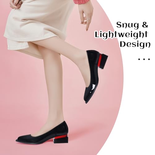 LingxiaUne Shoes for Women Fashion Forward Elegant Dressy Womens Pumps and Loafers with Low Chunky Heel and Sleek Pointed Toe Design Fashion Forward2
