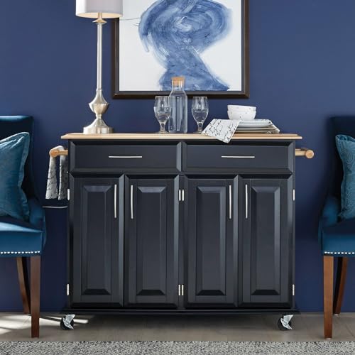 Homestyles-Kitchen-Cart-with-Storage-Dolly-Madison-4825-Inches-Wide-Black Homestyles Kitchen Cart with Storage Dolly Madison 4825 Inches Wide Black