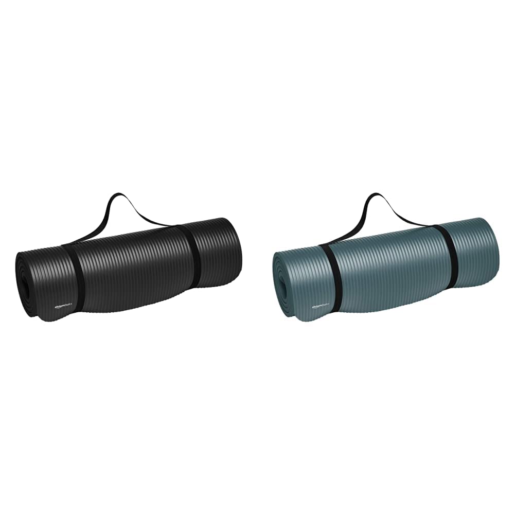 Bundle- AmazonBasics 13mm Extra Thick Yoga and Exercise Mat with Carrying Strap, Black and AmazonBasics 13mm Extra Thick Yoga and Exercise Mat with Carrying Strap, Steel-image-23
