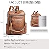 Shrrie rucksack damen elegant geeignet für 15,6Zoll-Notebooks Langlebig wasserdicht Damen aus Leder mit Laptopfach,Reiserucksack Lederrucksack Schulrucksack mit Geldbörse Wasserdicht Arbeit Business #2