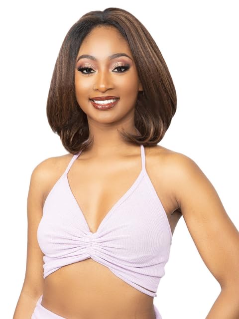 Janet Collection Remy Illusion Easy N Swift Doha Half Wig - Prime Unimix - Forehead Cap - Deep & Wide Comb (FS1B/BURG)