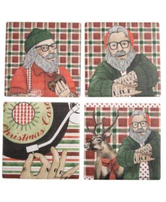 Dessous de verre Père Noël hipster Thirstystone lot de 4
