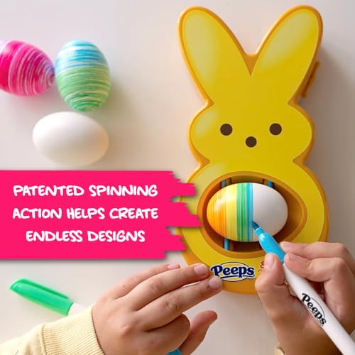 The Eggmazing Egg Decorator - Peeps Bunny - Arts and Craft Set Includes 6 Colorful Quick Drying, Non-Toxic Markers - Yellow - 4