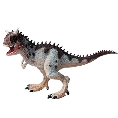 FLORMOON Dinosaur Toy - Realistic Gray Carnotaurus Dinosaur - PlasticÂ Dinosaur Figures - Birthday Cake Decoration, Party Supplies for Kids Boys Toddler(Movable Mouth)