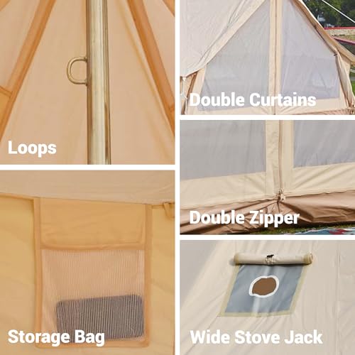 Carpa Bell Canvas beige 4 personas 4 estaciones 3 m miniatura 4