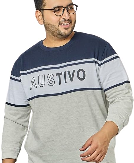 austivo Man Striper Round Neck Sweatshirt-picture-45