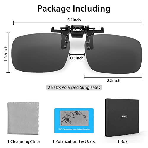 Image of SPLAKS Clip-on Flip Up Polarized Sunglasses Rimless Over Prescription Glasses for Men Women