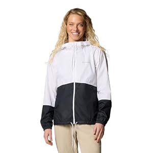 Columbia Women’s Flash Forward 2 Windbreaker, Lightweight Windbreaker Jacket, White/Black, S