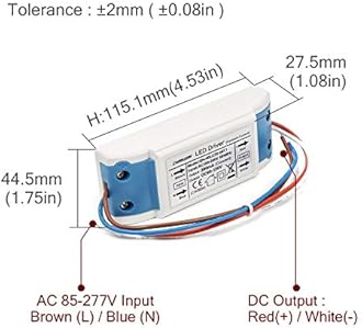 Chanzon LED Driver 300mA (Constant Current Output) 60V-120V (Input 100-240V AC-DC) (20-36) x1W 20W 24W 30W 36W Power Supply 300 mA Lighting Transformer Drivers for High Power COB Chips (Plastic Case)