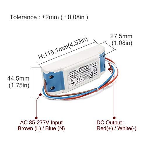 Chanzon LED Driver 300mA (Constant Current Output) 60V-120V (Input 100-240V AC-DC) (20-36) x1W 20W 24W 30W 36W Power Supply 300 mA Lighting Transformer Drivers for High Power COB Chips (Plastic Case)