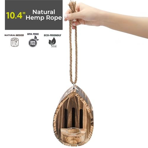 ZOOFOX Wooden Hanging Butterfly House, DIY Butterfly House Kit for Garden, Natural Butterflies Habitat with Feeder for Butterflies, Bees, Ladybug, Easy to Clean