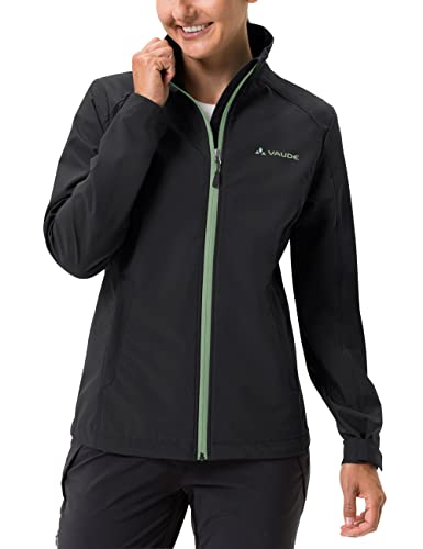 VAUDE Hurricane IV Softshelljacke Damen winddicht leicht, Black Green – Ansicht 3