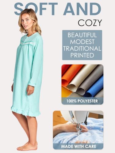 Image of Casual Nights Women's Cozy Long Sleeve Fleece Nightgown