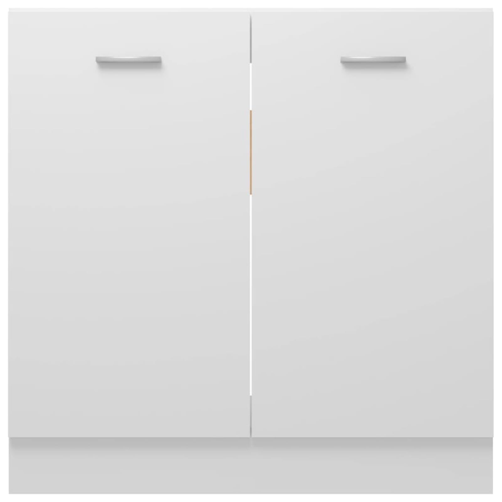 Gecheer Spülenunterschrank Lyon Weiß 80x46x81 5 cm Holzwerkstoff langlebig funktional Aufbewahrungsschrank für Küchengeräte Töpfe Teller Schalen for Familien Haushalte