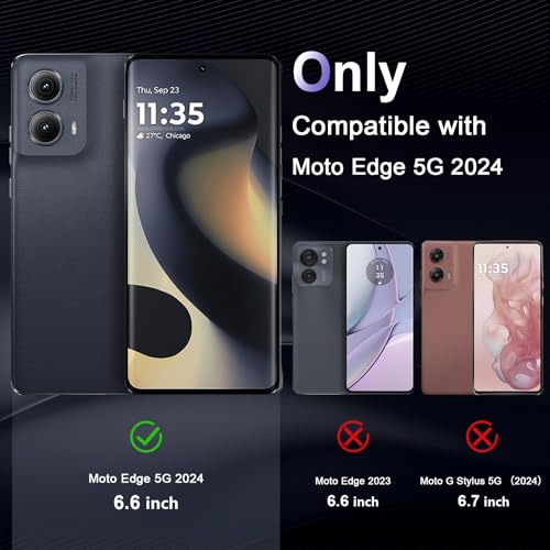 Image of Case for Motorola Moto Edge 5G 2024, Military Grade Drop Protection Phone Case, Yellowing Resistant, Anti-Scratch Hard PC Back, Shockproof Hard Ultra-Thin Protective Cover, Clear