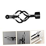 Cabilock 2pcs Iron Curtain Rod End Decor Window Curtain Rod Brushed Nickel Twist Head Pole End Caps Decorative Roman Black - Image 8