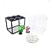 Averynnia Black Desktop Aquarium Kit with Aquarium Gravel & Resin Decorations, 0.25 Gallon Cube Mini Fish Tank, Stackable Desktop Fishbowl for Sea Monkeys & Aquarium Landscape Enthusiasts
