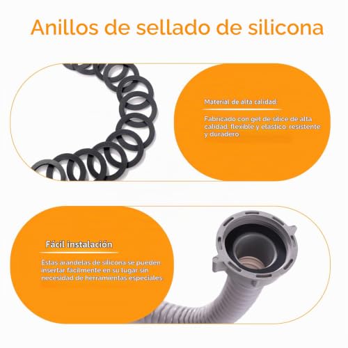 Miniatura 3 de Lyeteung 12 Piezas 45x31x2 Mm Planas Juntas Para Desagüe De Lavabo, Arandelas De Silicona Para Fontanería, Juntas Para Sifones, Para Tubo De Desagüe, Sifón