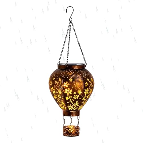 Lanterne solaire colibri et champignon étanche pour jardin et terrasse