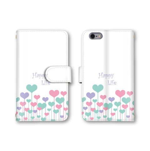 �y�m�[�u�����h�i�z iPhone 5c �p �X�}�z�P�[�X �蒠�^ �n�[�g �p�� Happy Life �O���[��x�s���N ���킢�� ������� �g�уJ�o�[ �A�C�t�H�� 5c �Ή� �P�[�X
