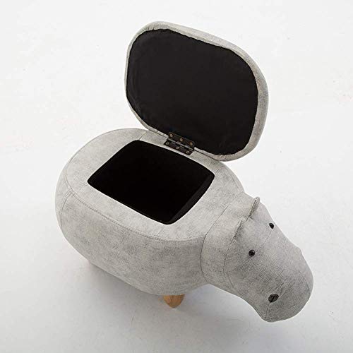 Pouf hippo noir en forme d'animal avec boîtes de rangement intégrées - 4