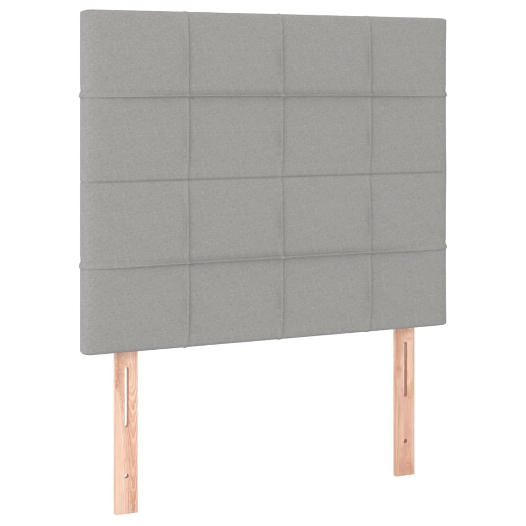 Cama con somier con colchón, color gris claro, 120 x 200 cm, tela, cama tapizada, cama individual con cabecero ajustable, marco de cama de poliéster, que ahorra espacio, muebles para jóvenes