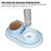 JOROBURO Double Dog Cat Bowls, Raised Pets Food and Water Bowl Set with Automatic Water Dispenser Bottle, Detachable Stainless Steel Bowl Pet Feeder for Small Medium Dogs and Cats Puppy