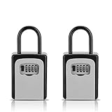 Key Lock Box, [2 Pack] Combination Lockbox for Keys with Code, Combo Door Lock-Box House Key Storage Locker - 2 Pack