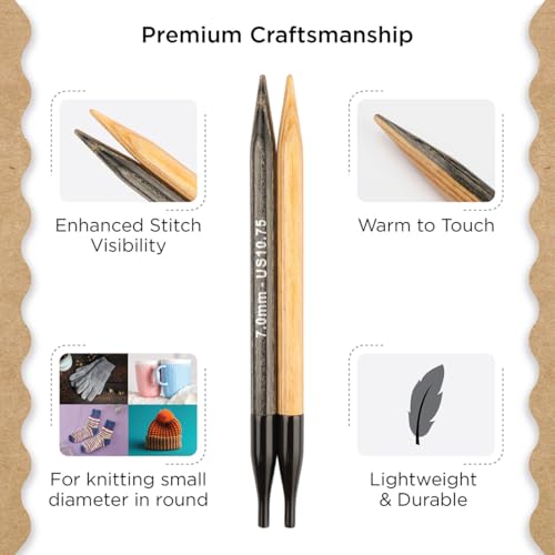 Image of Knitter's Pride Day & Nite Normal Interchangeable Circular Needles 5 inch inch (13cm) - US Size 10.75 (7mm)