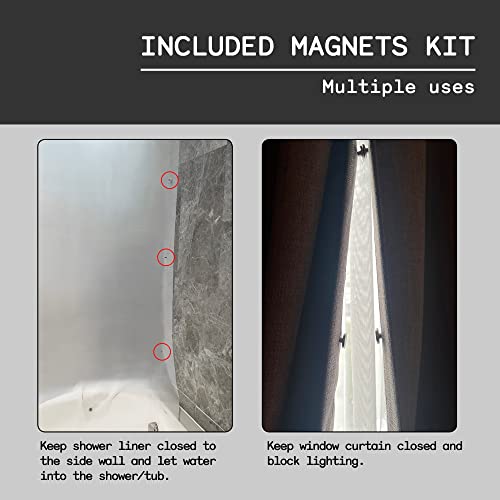 Arayarser Non-Toxic Frosted Shower Curtain Liner With Side Magnets Closure & 5 Bottom Magnets, Pvc & Bpa Free, Leak Proof W/O Suction Cups Or Clips, Lightweight, Standard Size 72X72, Frost #TOP1