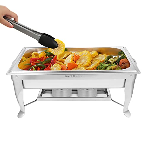 Silver Moon 2 Pack 9 Qt Stainless Steel Chafing Dish Buffet Set, Chafers And Buffet Warmers Sets, Foldable Chafing Dishes, Buffet Servers And Warmers, Food Warmers For Parties (Type 2) #TOP4