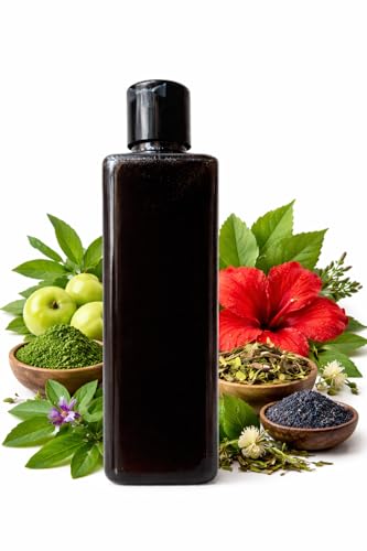Herbal Hair Regrowth Oil with Amla, Bhringaraj, Hibiscus, Spirulina, Henna, Indigo, Aloevera, Controls Hair Fall and Dandruff (100ml)