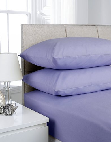 Plain Extra Deep Polycotton Fitted Sheet 40cm (Lilac, Super King)