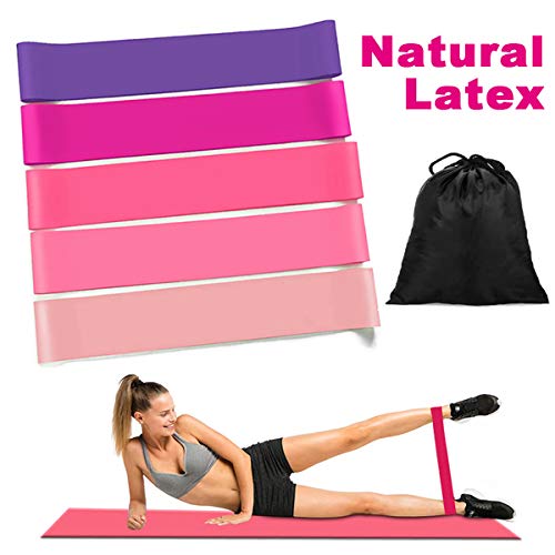 Wesho Bandas Elasticas Fitness - Bandas de Resistencia para piernas y Bandas de Ejercicio de glúteos, Bandas de Entrenamiento de látex Natural Fitness en casa