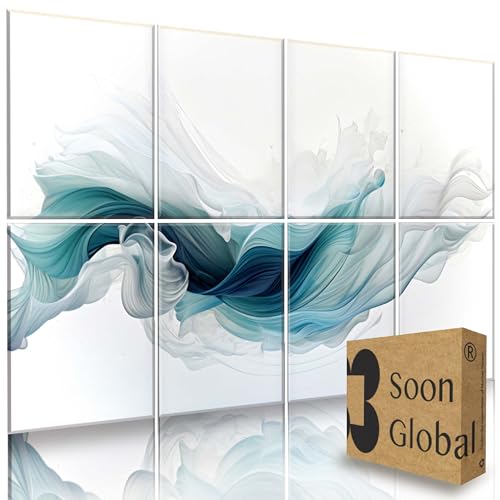 Image of Soon Global 8-Pack Acoustical Wall Panels,48 X 32 Inches Sound Absorbing Panels, Decorative Acoustical Wall Panels, Acoustic Treatment for Recording Studio, Ethereal Illumination