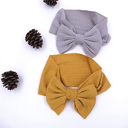 Sugarmelon Toddler Baby Headbands Stretchy Hairbands Hair Bow Elastics for Baby Girls Newborn Infant Kids Turban Headwarp (0-24M Headwrap Olive)2