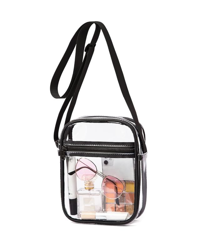 Sturdy International Stadium Approved PVC Purse - Clear Crossbody Bag with Front Pocket for Concerts, Sports, Festivals Small size-picture-54
