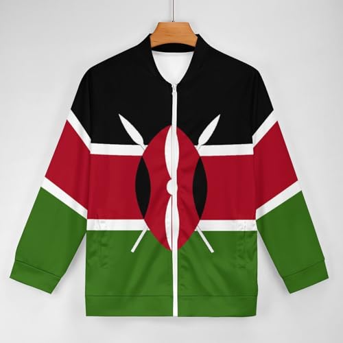 Fattyeery Men‘s Lightweight Jacket Kazakhstan Flag Casual for Men Sweatershirt Autumn Jackets3