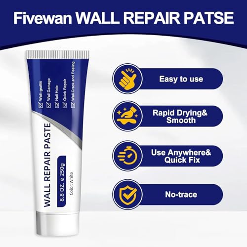 2PCS Drywall Repair Kit with Scraper, Wall Repair Paste Tube Kit with Scraper, Quick Drying Wall Mending Agent for Holes & Cracks, Multi-Functional Drywall Patch Paste Repair Kits for Home DIY — view 6
