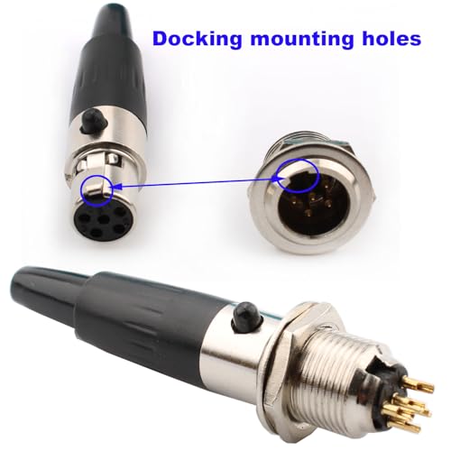 RUNCCI-YUN 4PCS Mini 5 Pin XLR Solder Connector,2 Male and 2 Female Mic Plug,Microphone Audio Socket,Solder Plug XLR Jack Stereo - Image 4