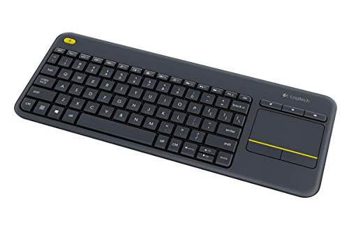 Logitech K400 Plus Teclado Inalámbrico con Touchpad para Televisores, Disposición Turco, Negro